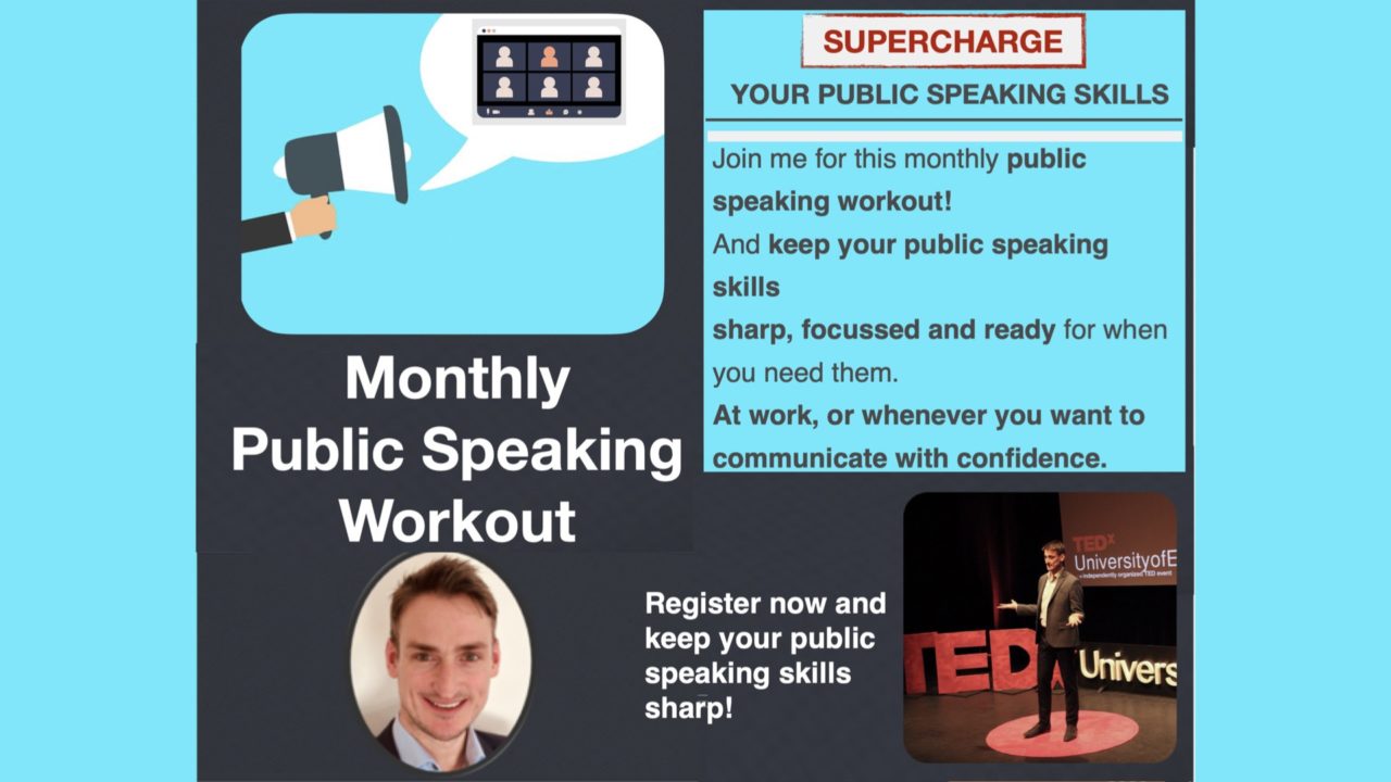 Monthly public speaking workout with David Murray